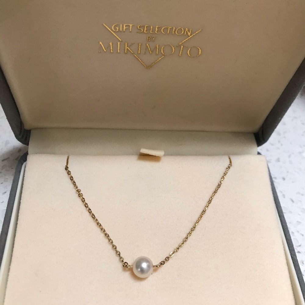 Mikimoto Choker 14k Gold pearl necklace no mikimoto box